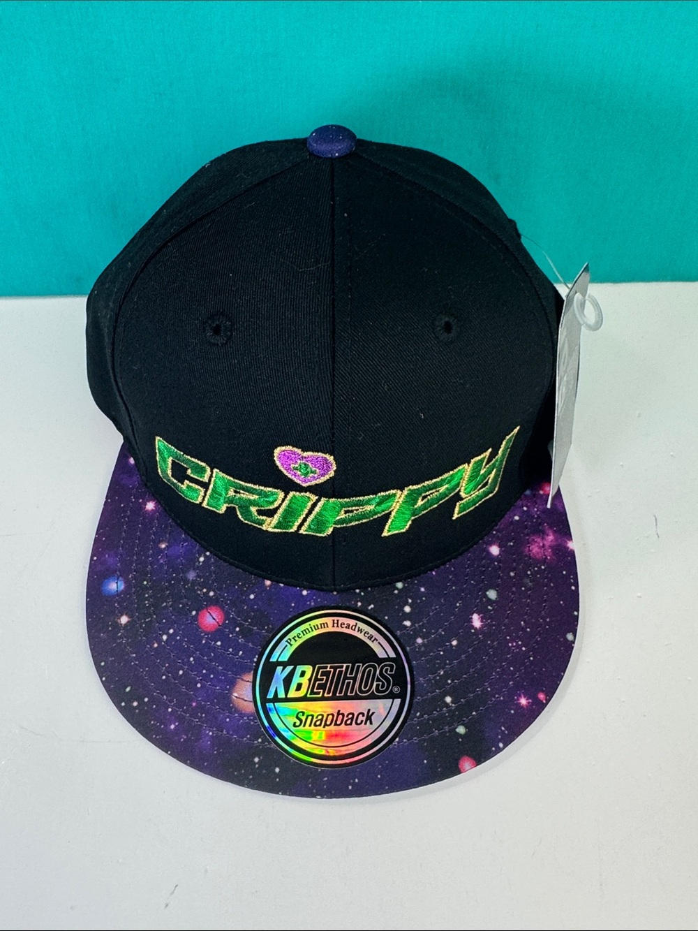 KBETHOS Black Snapback Hat with Purple Galaxy Brim